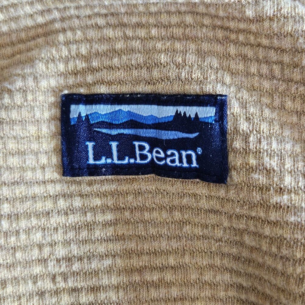 L.L.Bean Mens Lakewashed Double‑Knit Quarter‑Zip Pullover Size XL Reg Tan 520811 - Picture 3 of 9